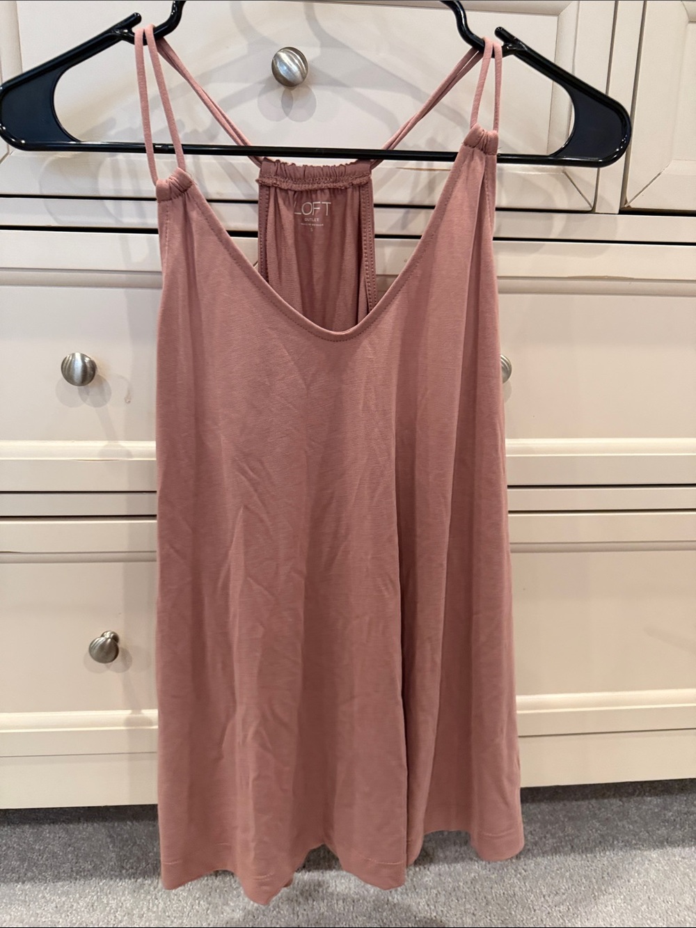 LOFT Dusty Rose Strappy Sleep Chemise worn once